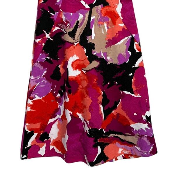 Trina Turk Robles Watercolor Art Sleeveless Halter Style Mini Dress 2 Pink Black - Picture 4 of 15